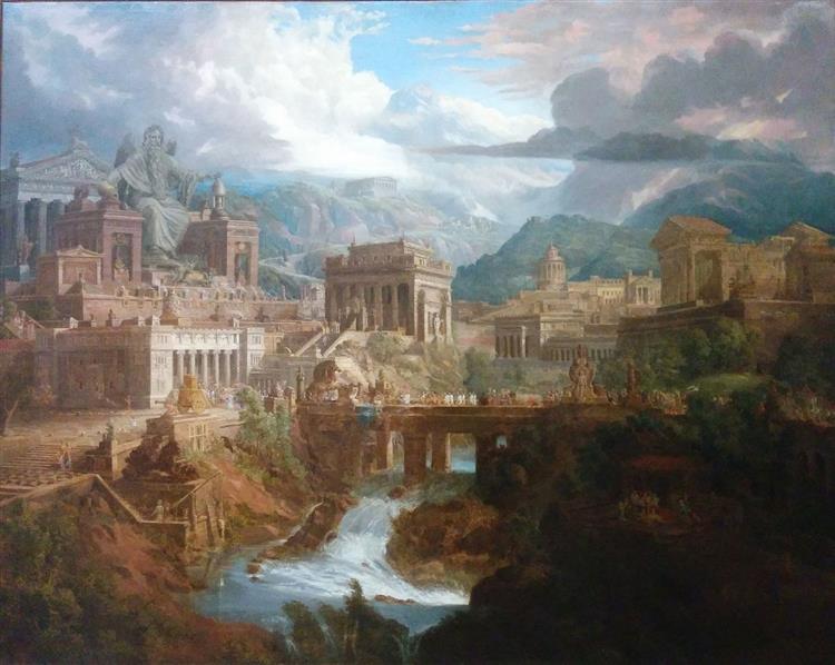 絵画 gasius Jupiter Pluvius, Ancient Greek City of Lebadeia - Joseph Michael
