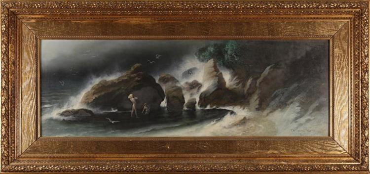 Marine landscape with figures - Karl Wilhelm Diefenbach