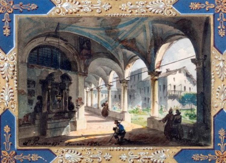 Devotion in the cloister - Luigi Premazzi