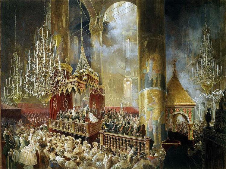 Coronation of Alexander II - Mihaly Zichy