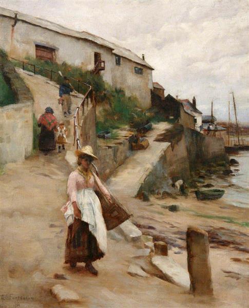 Old Newlyn Harbour - William Banks Fortescue