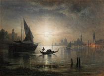 Venedig, Eine Mondnacht im Bacino - Karl Heilmayer