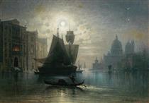 Venice, the Grand Canal in the Moonlight - Karl Heilmayer