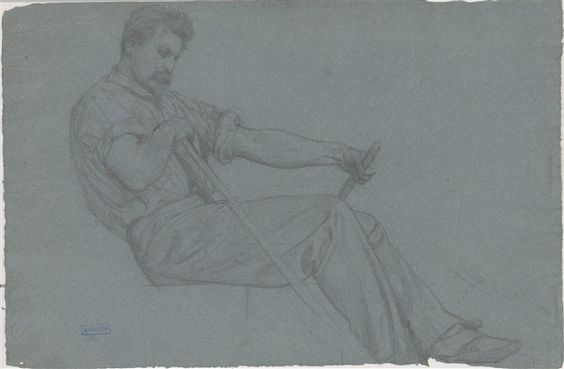 Study of a rowing man - William Bouguereau