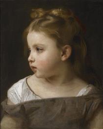 A Young Girl in Profile - William Bouguereau