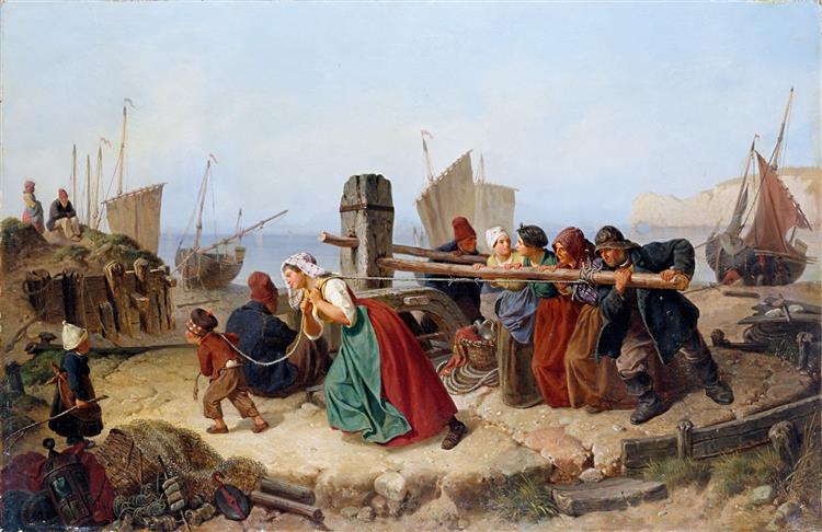 Ship winds in Normandy, 1843 - Rudolf Jordan