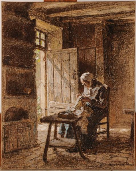 Old seamstress, c.1892 - Léon Augustin Lhermitte