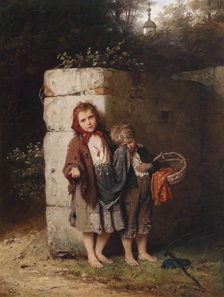 Begging children, 1880 - Johann Georg Meyer