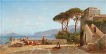 A terrace in Capri - Hermann David Salomon Corrodi