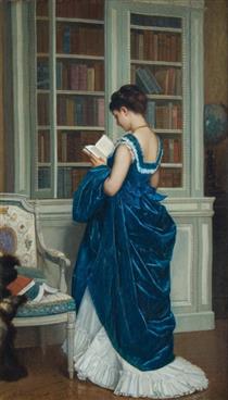 In the library - Auguste Toulmouche