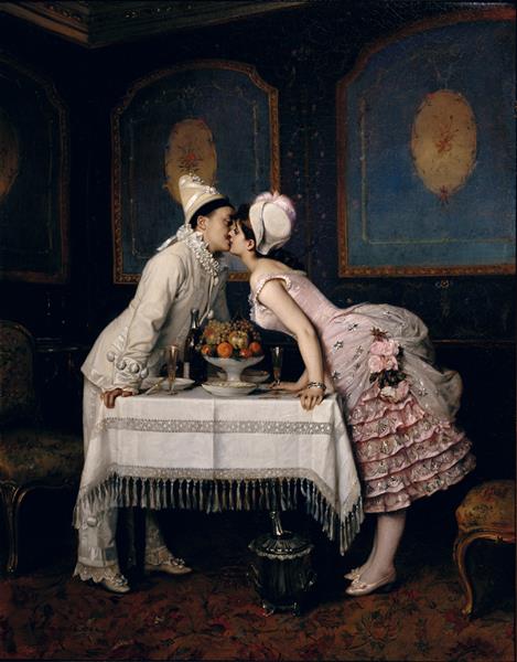 The kiss, c.1870 - Auguste Toulmouche