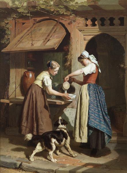 At the dairy, 1866 - Theodore Gerard
