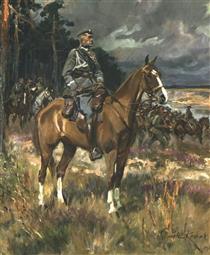 Piłsudski on Kasztanka - Wojciech Kossak
