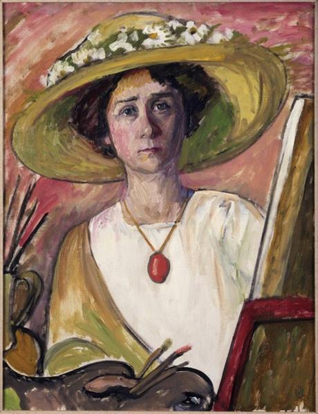 Self-Portrait in front of an easel, 1908 - Gabriele Munter