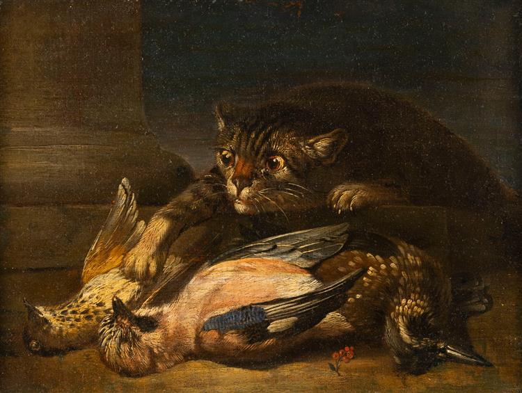 Cat with Killed Feathered Fowl - Клара Петерс