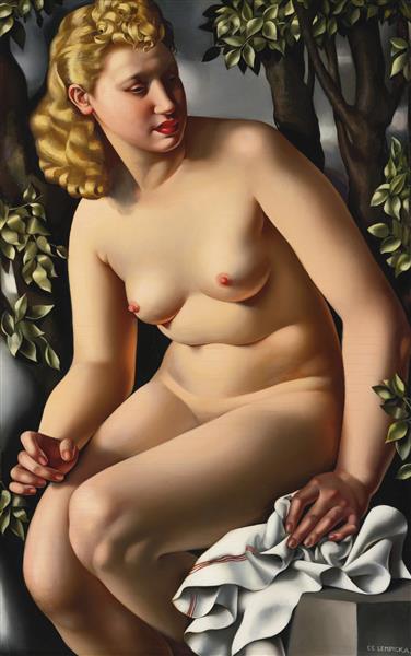 Suzanne Bathing, c.1938 - 塔瑪拉·德·藍碧嘉