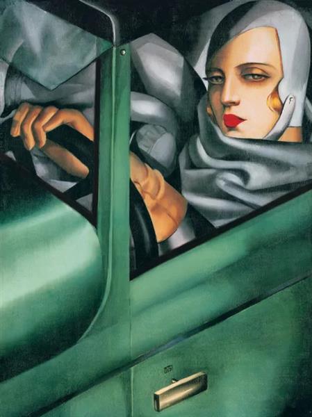 Автопортрет в зелёном бугатти, 1929 - Тамара де Лемпицка