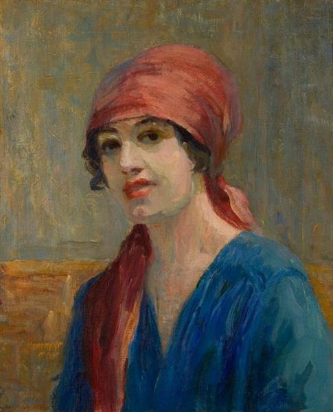 Self Portrait with Red Scarf, 1921 - Tarsila do Amaral
