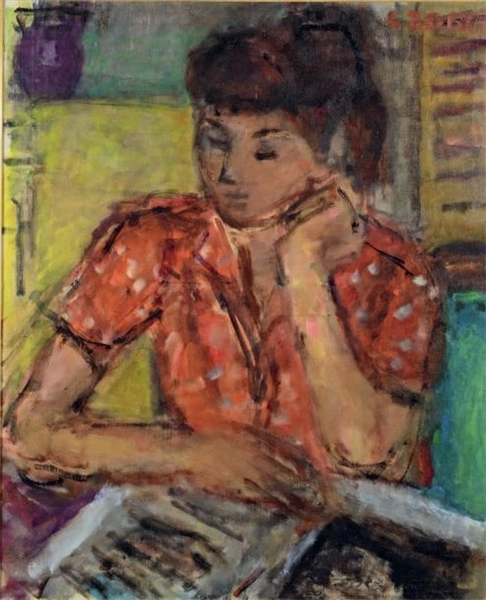 Bela Czobel, Young Girl Reading - Béla Czóbel