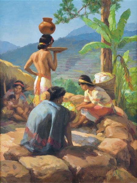 Workers at Rest, 1956 - Fernando Amorsolo