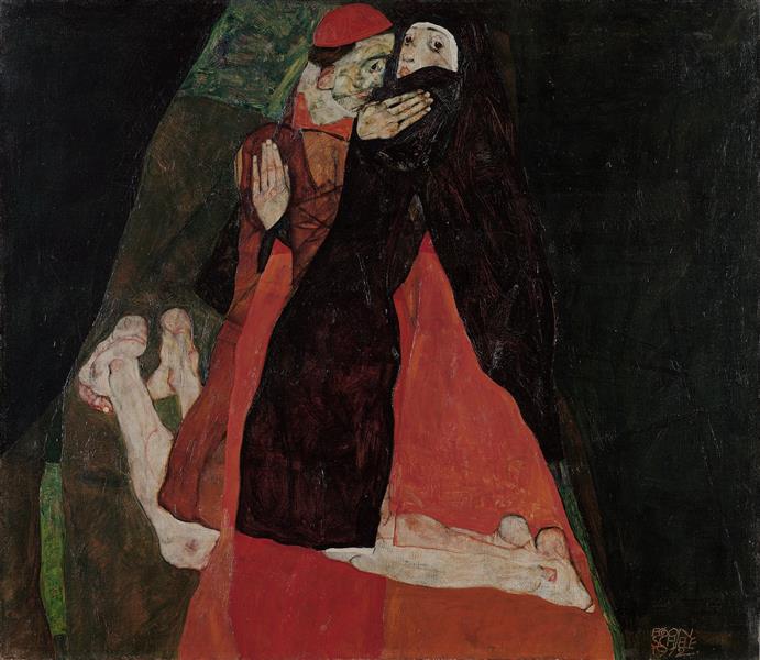 Cardinal and Nun (Caress), 1912 - 席勒