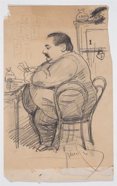 Caricature of E. Garganer, 1891 - 1892 - Isidoro Grünhut