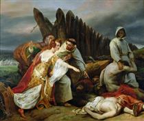 Edith finding the body of Harold - Horace Vernet