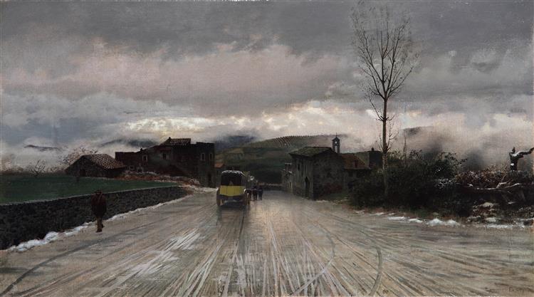 Crossing the Apennines - Memories, 1867 - Giuseppe De Nittis