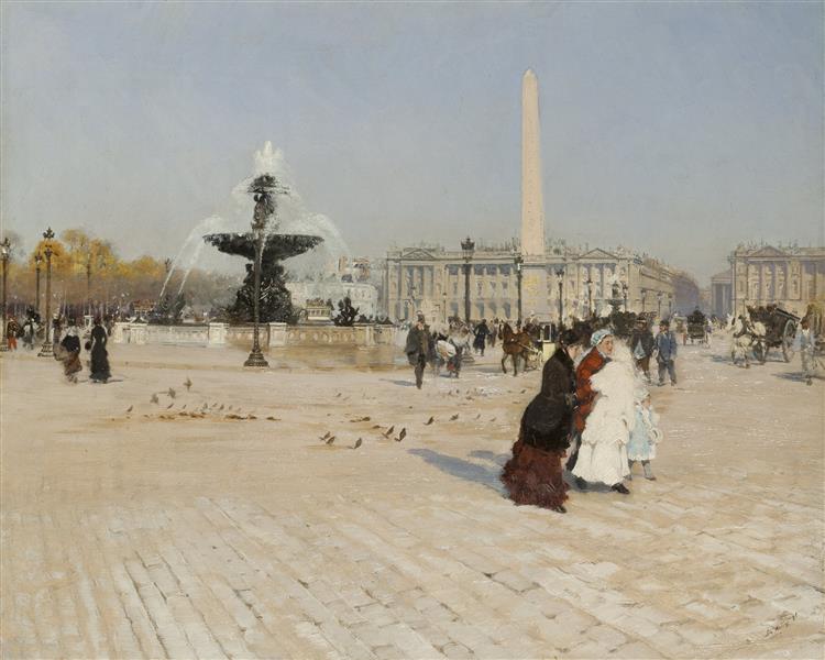 A corner of the Place de la Concorde in Paris, 1880 - Джузеппе Де Ніттіс