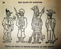 Illustration for "The Races of Mankind" by Ruth Benedict and Gene Weltfish - Ad Reinhardt