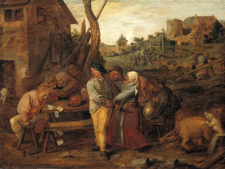 Farmers Fight Party, 1620 - 1630 - Adriaen Brouwer