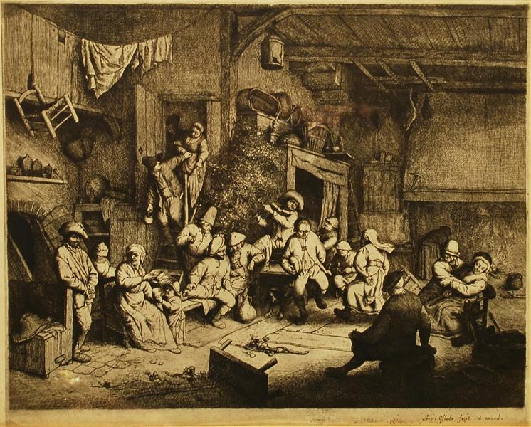 Dance at the Inn, 1652 - Адріан ван Остаде