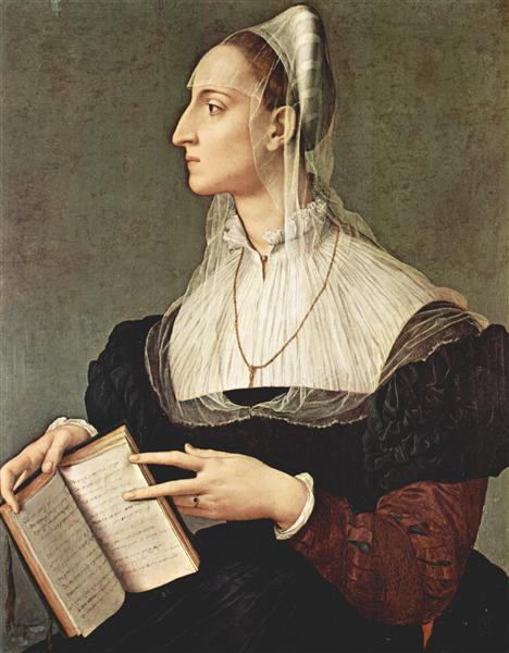 Portrait of Laura Battiferri, c.1552 - Аньоло Бронзино