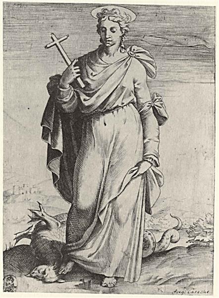 St. Margaret, from the episode "Holy Women", 1576 - 1578 - Agostino Carracci