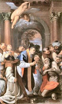 The Last Communion of St. Jerome - Агостіно Караччі