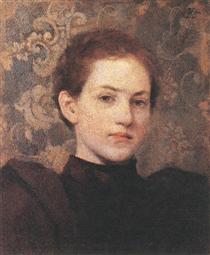 Portrait of Kriesch Laura - Аладар Корошфої-Крієш