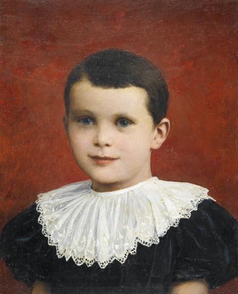 Portrait of the young de Bros, 1898 - Albrecht Anker