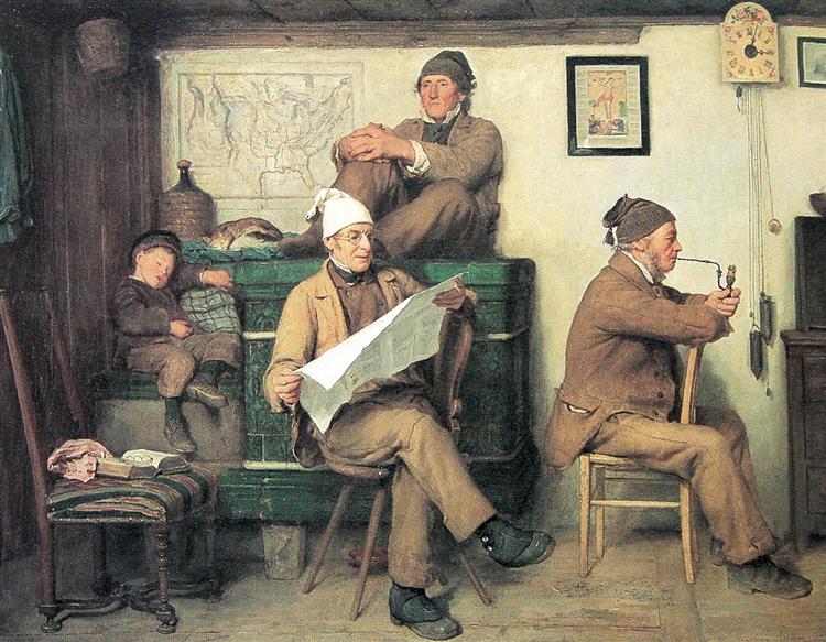The farmers and the newspaper, 1867 - Albert Anker