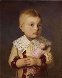 Child with doll - Albrecht Anker