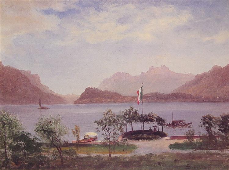 Italian Lake Scene - Albert Bierstadt