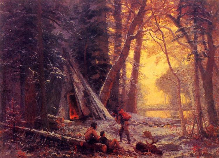 Moose Hunters Camp, c.1880 - 阿爾伯特·比爾施塔特