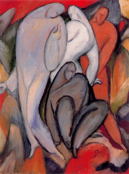 The four Pierrots, 1912 - Альберт Блох