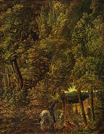 Forest Scene with Saint George Fighting the Dragon - Albrecht Altdorfer