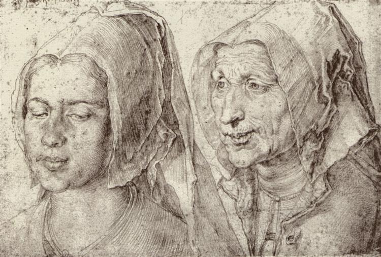An Young and Old Woman from Bergen op Zoom, 1520 - Albrecht Dürer