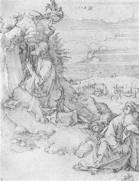 Christ on the Mount of Olives, 1518 - Альбрехт Дюрер