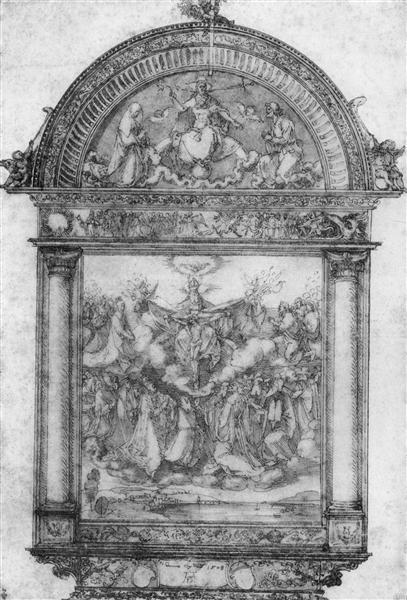 Эскиз картины всех святых, 1508 - Альбрехт Дюрер