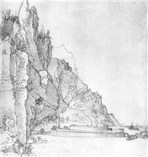 Fort between mountains and sea - Albrecht Durer