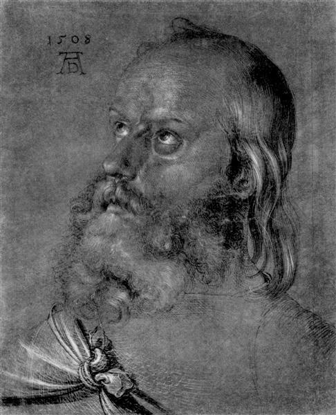 Head of an apostle, 1508 - Альбрехт Дюрер