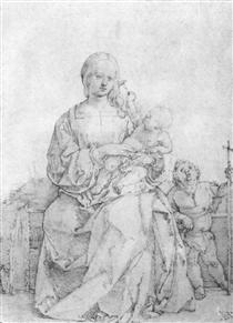 Madonna and Child with John the Baptist - Alberto Durero