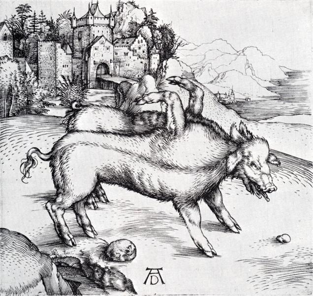 Monstrous Hog of Landser, 1496 - Альбрехт Дюрер